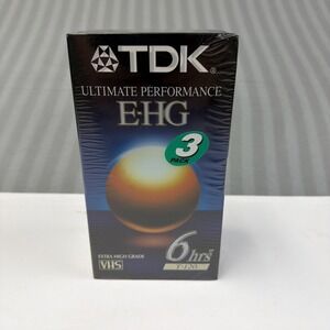 TDK Ultimate Performance E-HG T-120 6 Hour Blank VHS Tape 3‎ Pack, New Sealed